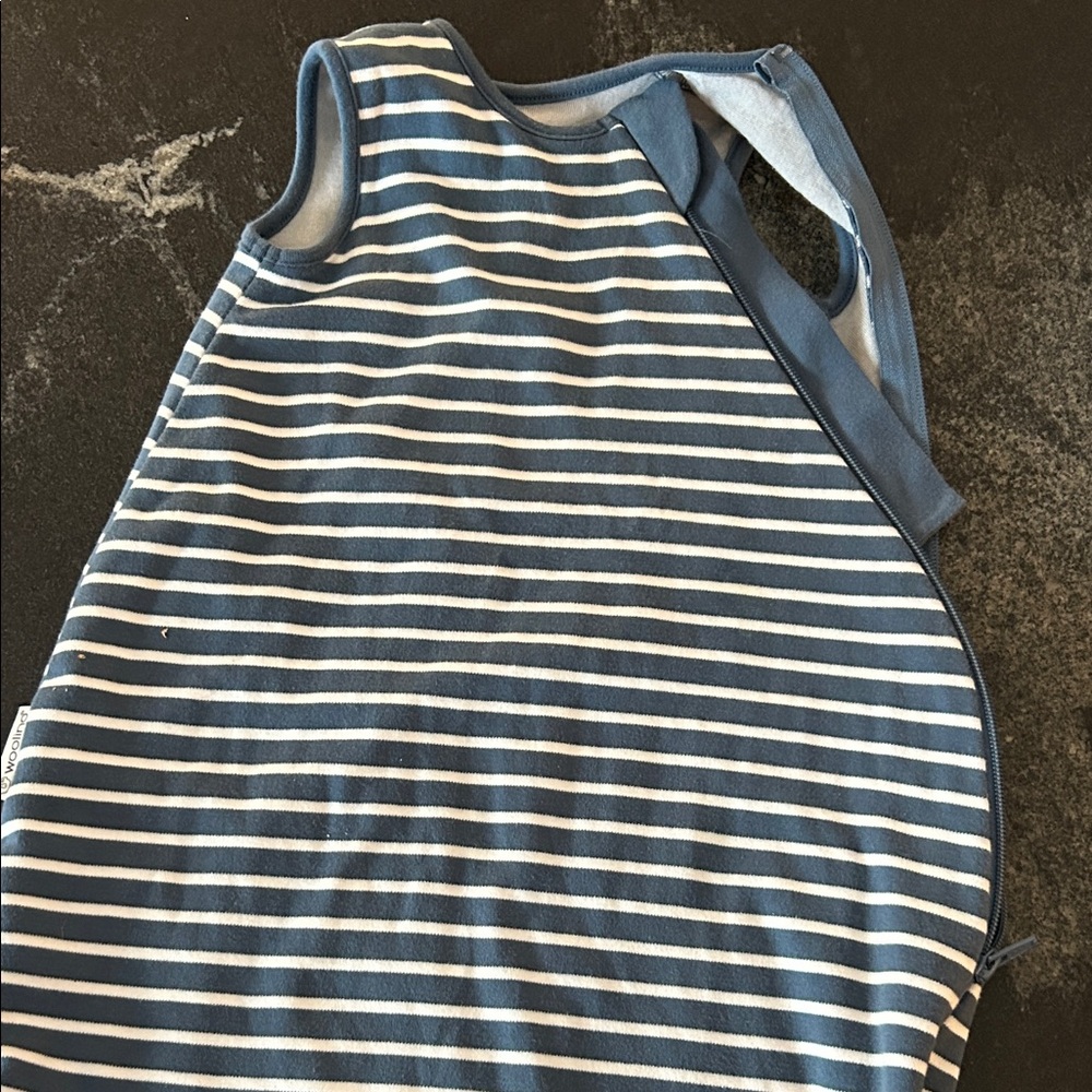 Woolino striped baby sleep sack 0-6 mo